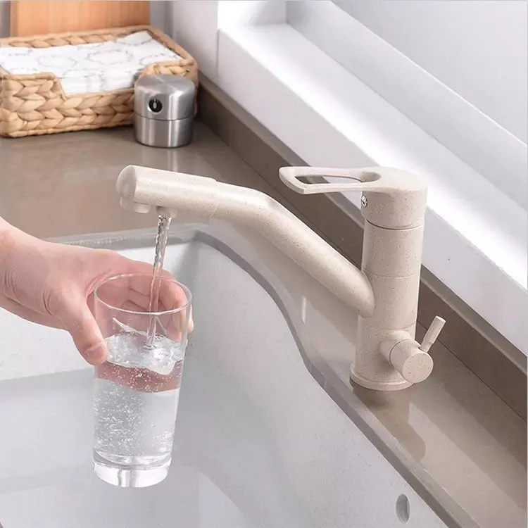 Water Purifier Faucet Kitchen Faucet Contemporary Ceramic Touchless 3 Way Kitchen Tap Polished CN;ZHE Brass /304 Stainless Steel