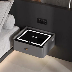 LED Smart Nightstand Floating Bedside Table LED Nightstand with Charging Smart Nightstand Bedroom Options