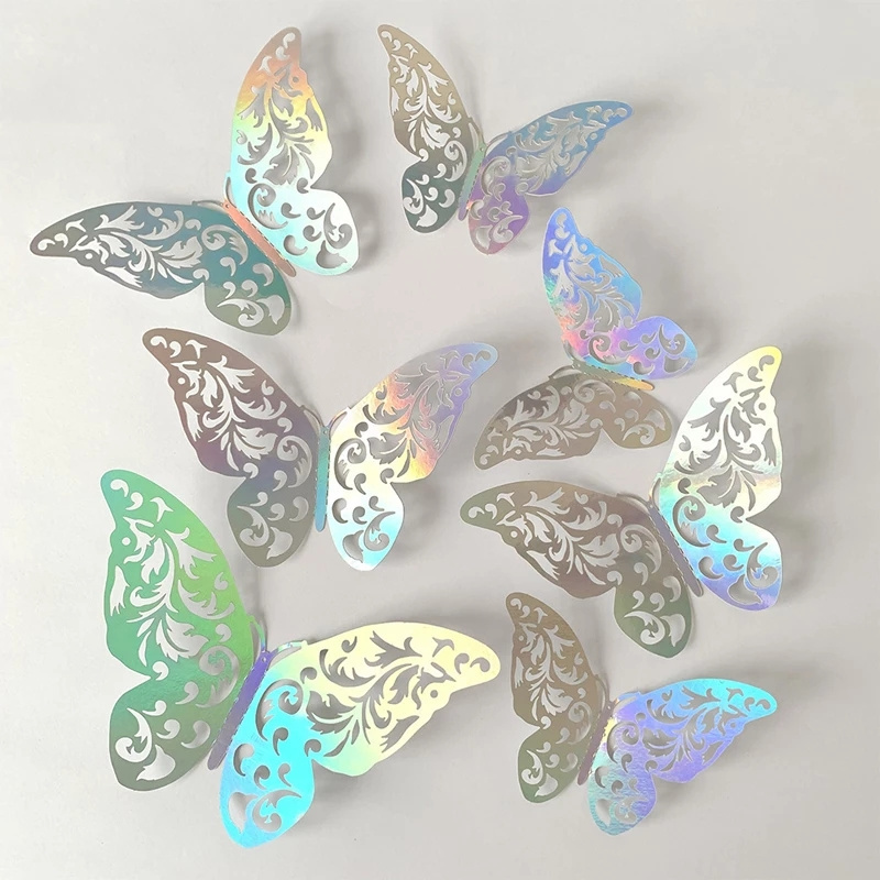 Sun Catcher Stickers 3D Effect Crystal Butterflies Wall Sticker Beautiful Butterfly for Kids Room Wall Decal