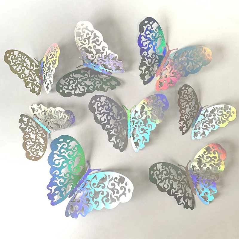 Sun Catcher Stickers 3D Effect Crystal Butterflies Wall Sticker Beautiful Butterfly for Kids Room Wall Decal