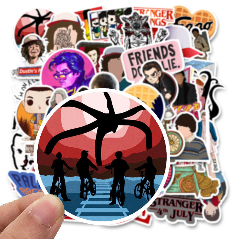 50 designs Reusable Stranger Things Movie Stickers Luggage Laptop Bicycle Stickers