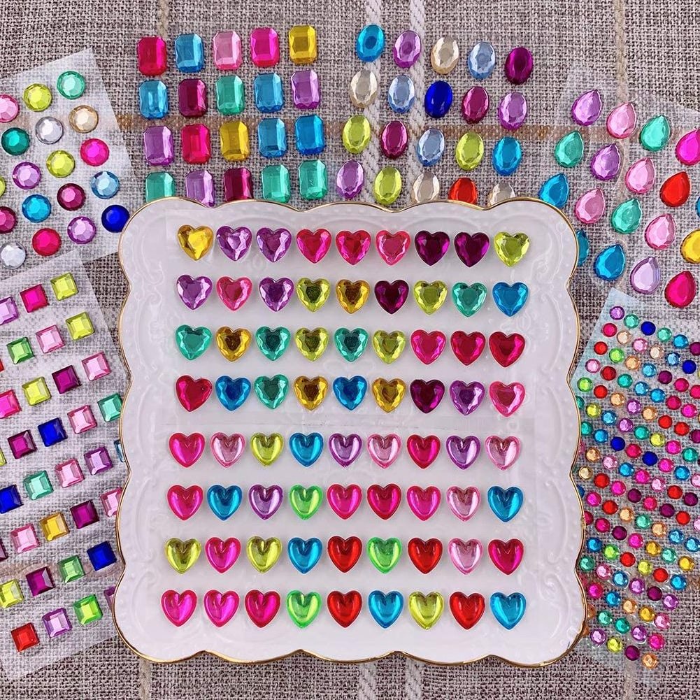 Custom Jewels Stickers Gem Stickers Crystal Rhinestone for Crafts Sticker Gems Self Adhesive Bling Jewels