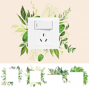 Leaf Green Plant Personality Wall Sticker Light Switch PVC Home Decoration Decal