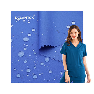 Delantex wholesale trs antimicrobial fabric scrub polyester rayon spandex fabric for nursing scrubs for uniforms  medical scrubs