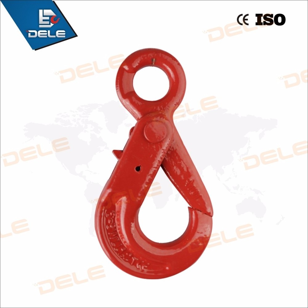 g80 eye self-locking safety hook safety chain hooks crane lifting hook