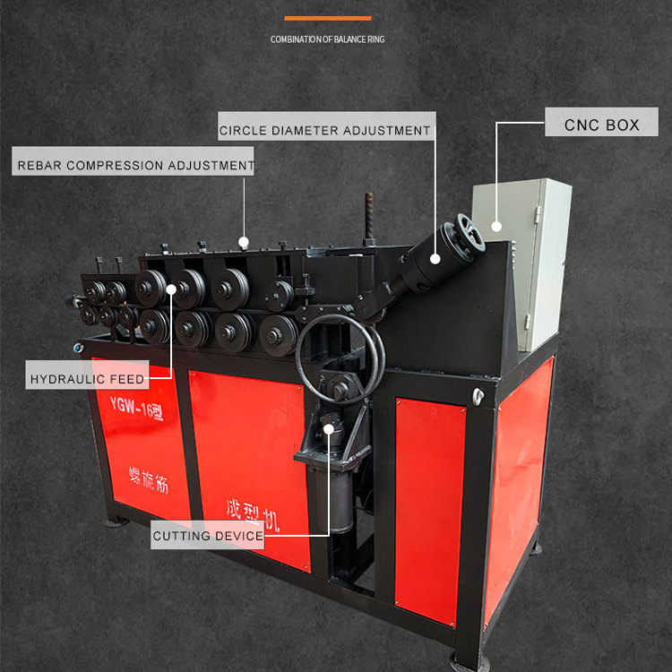 CNC stainless steel wire spiral bending making 32 mm rebar bending combined machines