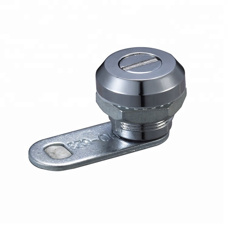 Cabinet slotted key type cam lock coin lock