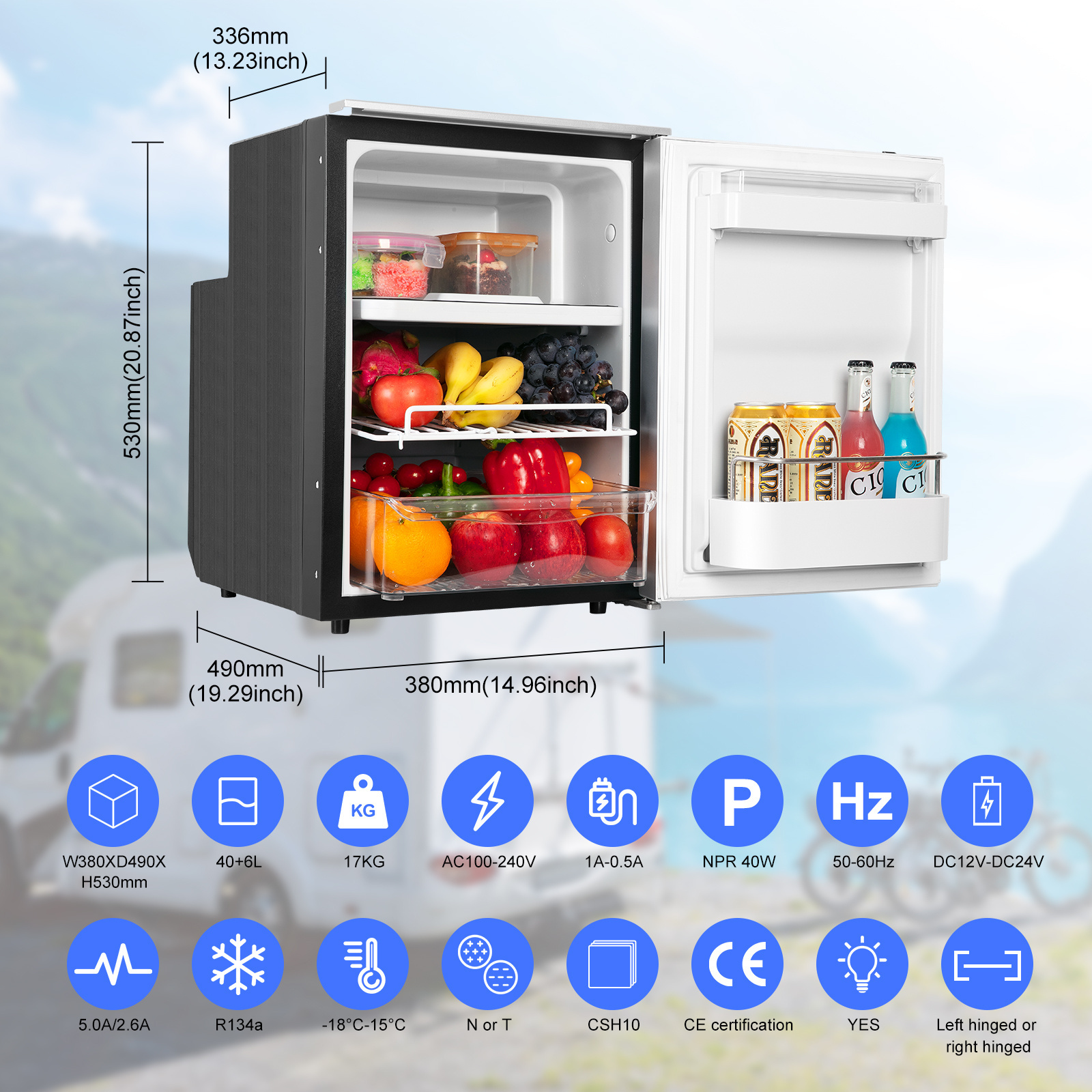 2023 Most popular aluminum dual-zone 50L yacht fridge built-in 12v RV refrigerator compressor