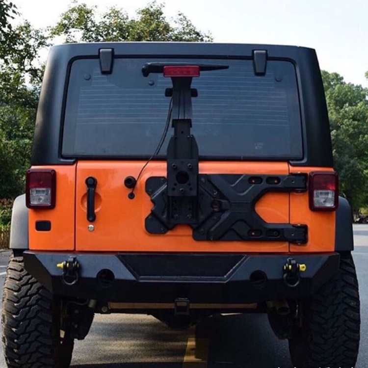 HD Hinged Carrier & Adjustable Spare Tire Mounting Kit for Jeep Wrangler Jk