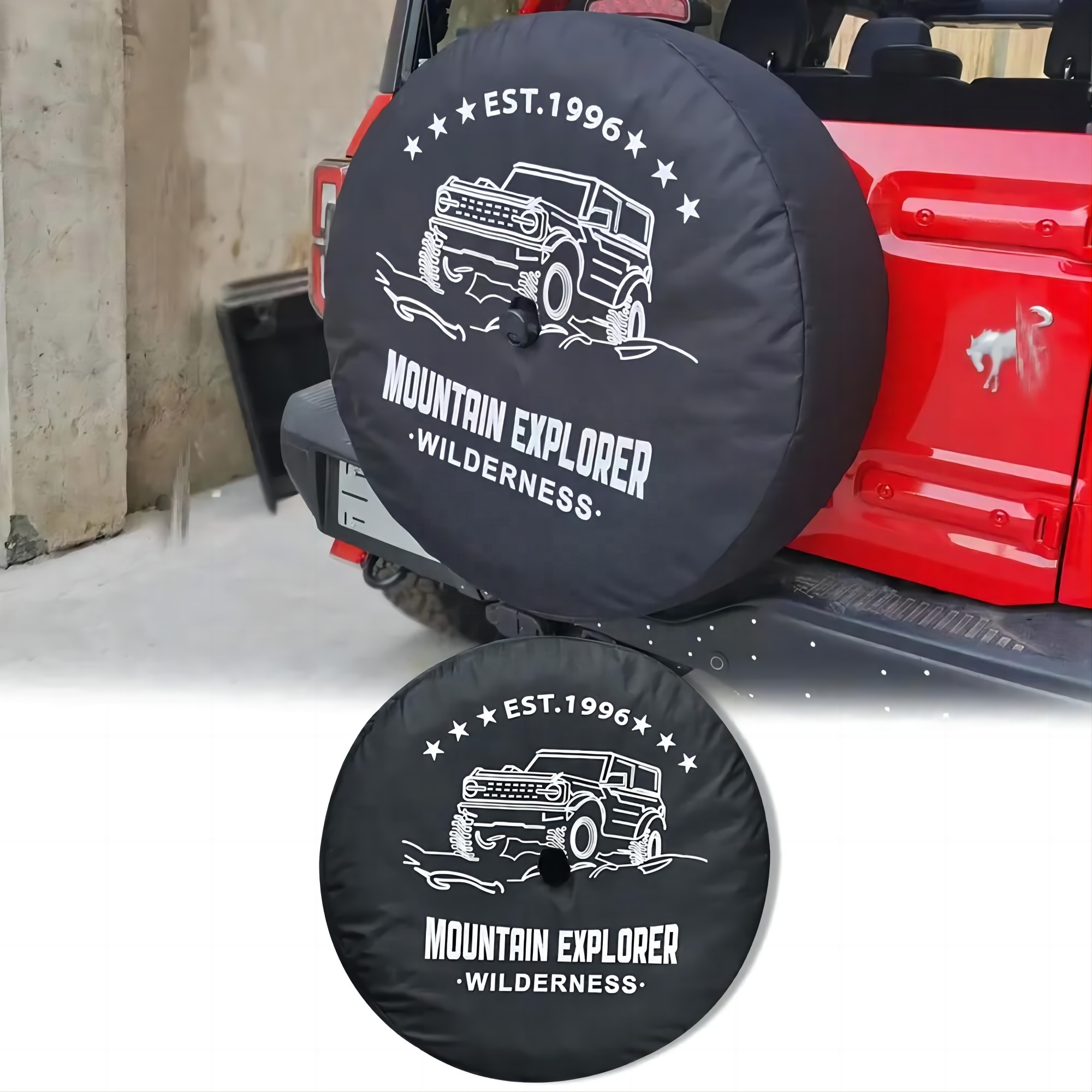 Car exterior accessories 32 inches Spare Tire Cover Back Wheel Cover Storage Bag Protector For Ford Bronco 2021 2022