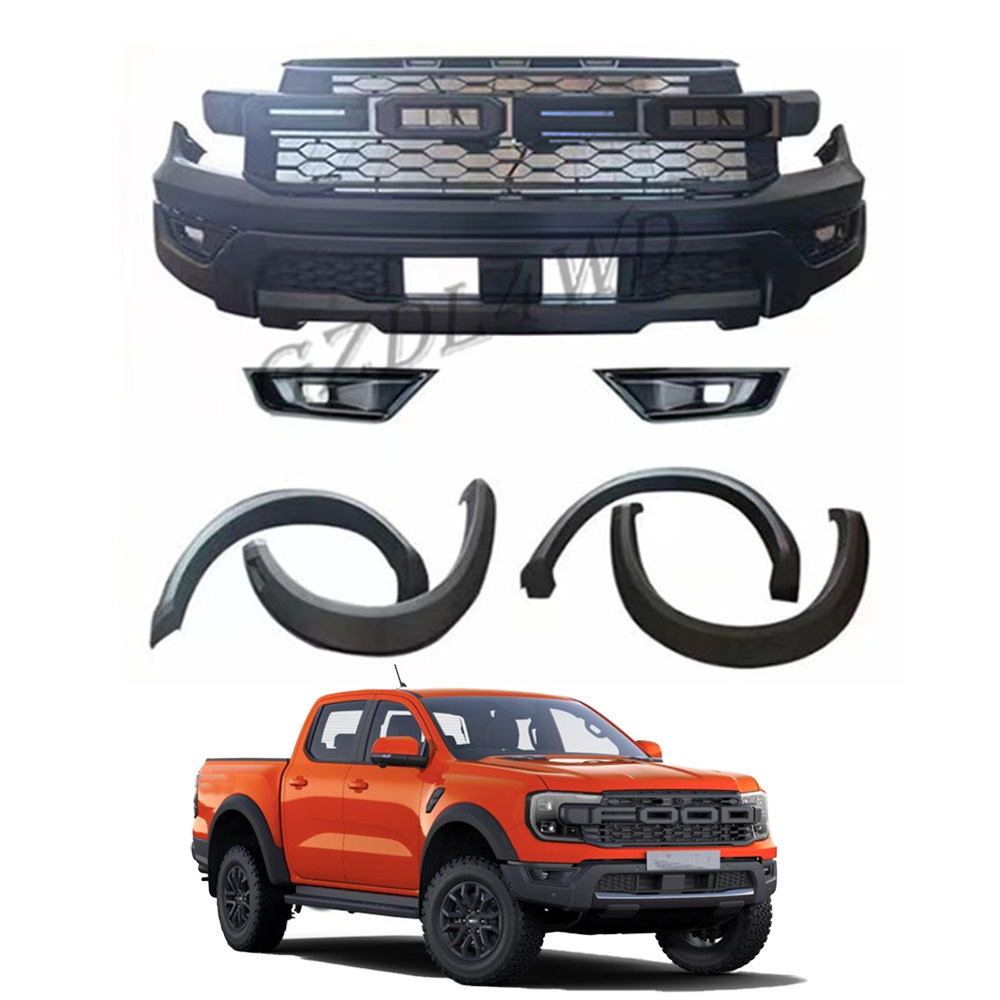 GZDL4WD AUTO facelift led light car grilles with letter wheel arch Head Lamp Body KitsFor PX Ranger T9 2023  XL/XLT Upgrade To W