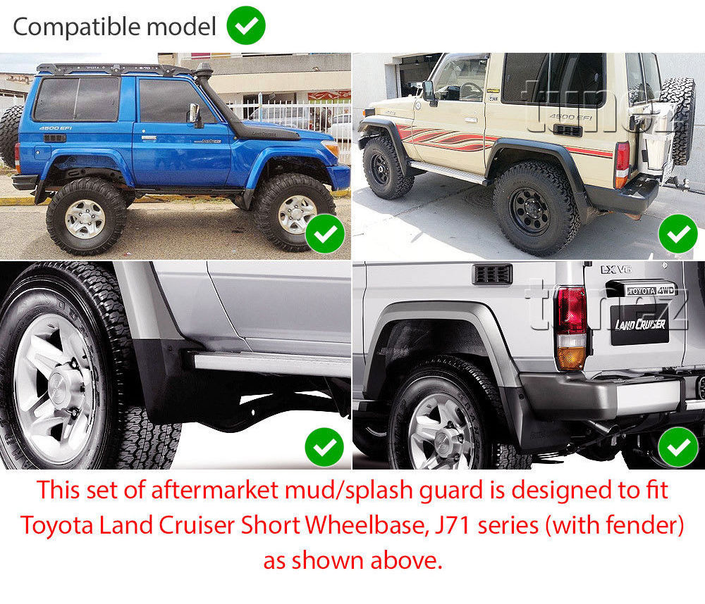 Plastic Short Version LC79 PP Mud Flaps For Trucks Land Cruiser 79 Series Mud Guards 2007-2016 LC70 79 series