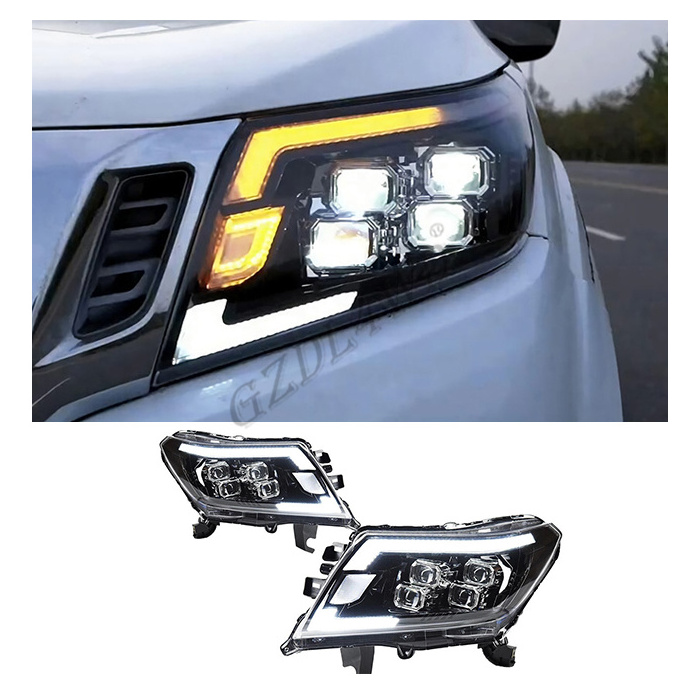 GZDL4WD LED DRL Turning Lamp With Dynamic Headlamp Headlight For Np300 2015-2019 D23 Upgrade 2023+