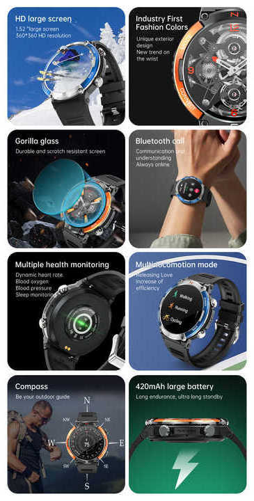 X11 new style waterproof compass smart watch for Full screen smart electronics high quality watch