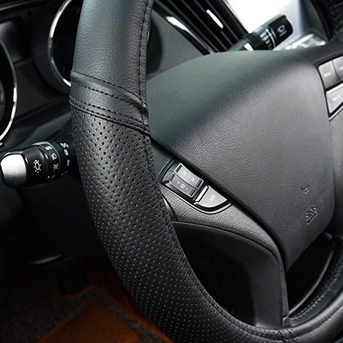 Leather Breathable Car Steering Wheel Cover Factory Custom High Quality Pvc Forro Para Volante Universal De Silicon 10 Sets JM