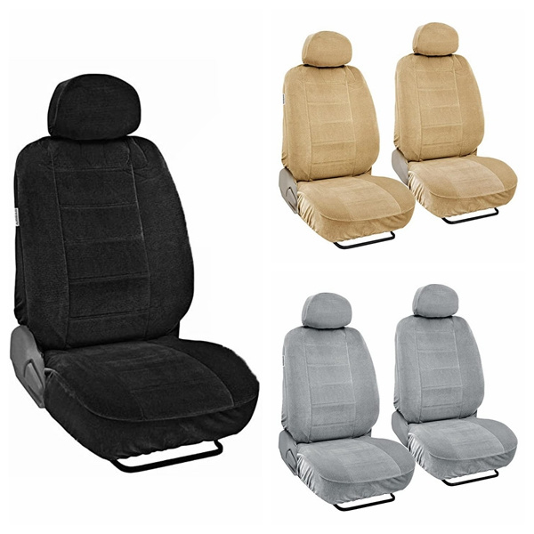 Custom Universal Turkey Velvet Car Chair Seat Cover With 2 Headrests Cover