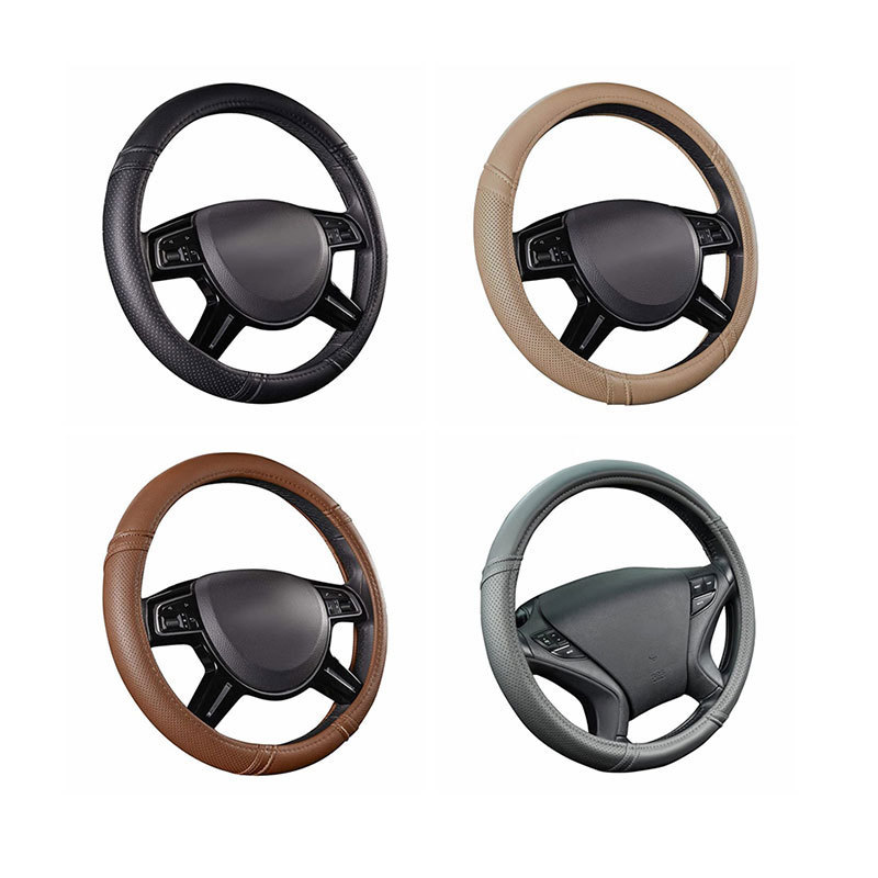 Leather Breathable Car Steering Wheel Cover Factory Custom High Quality Pvc Forro Para Volante Universal De Silicon 10 Sets JM