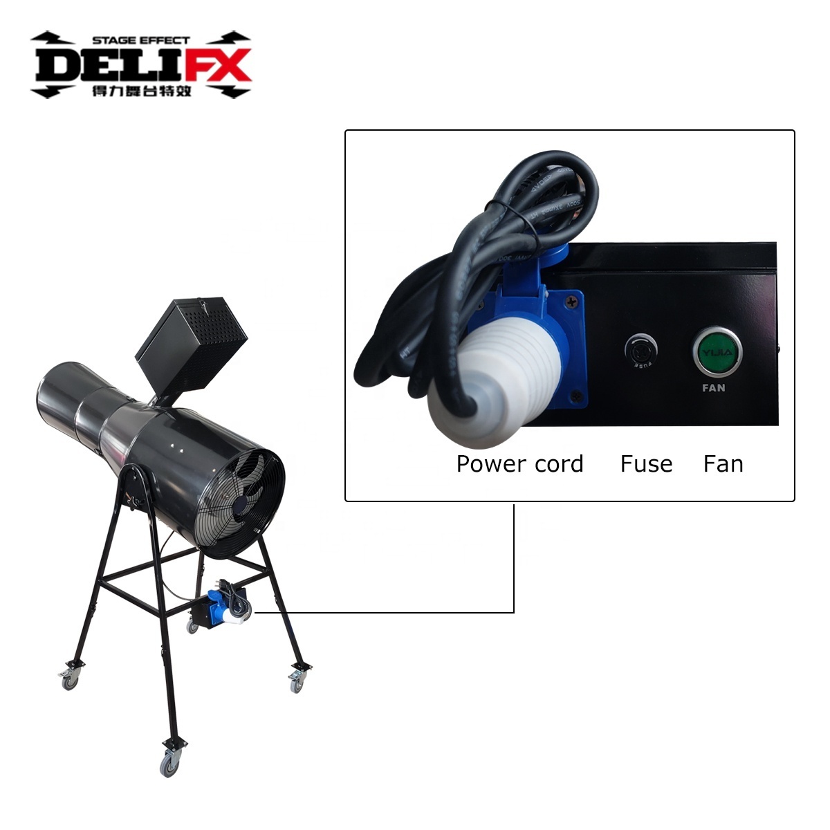 DELIFX Wholesale Paper Wedding Electric Confetti Cannon 800W Power Large Output Party Confetti Machine Blower for Stage Effect