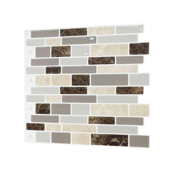 Brown Marble Backsplash Tile Mosaic Stick Peel and Stick Wall Sticker For bathroom kitchen