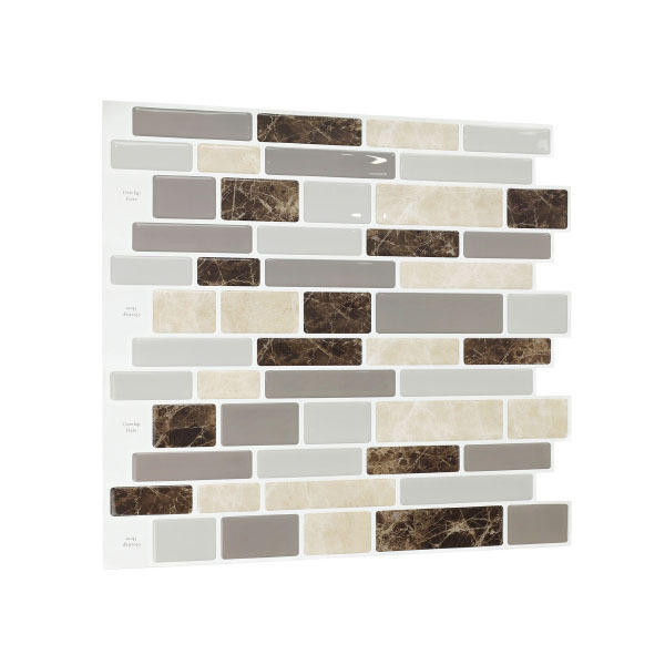 Brown Marble Backsplash Tile Mosaic Stick Peel and Stick Wall Sticker For bathroom kitchen