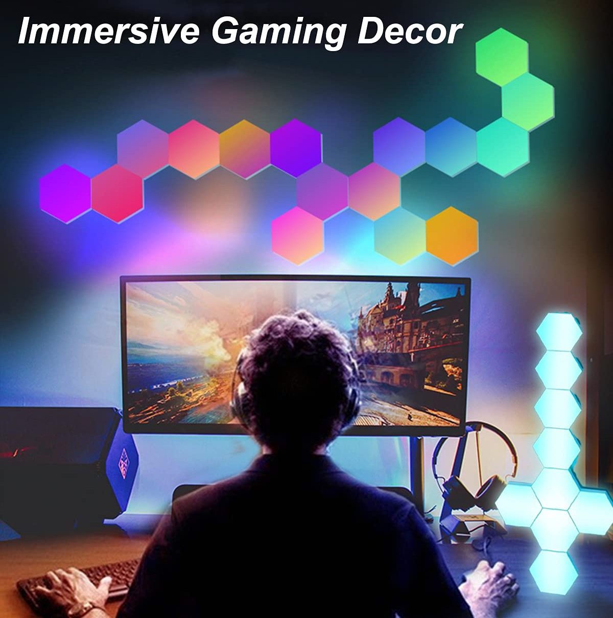 Hex Lights Wall Led APP Smart Control Hex Led Quantum Light Music Sync RGB Led Light Wall Panels for Gaming Room