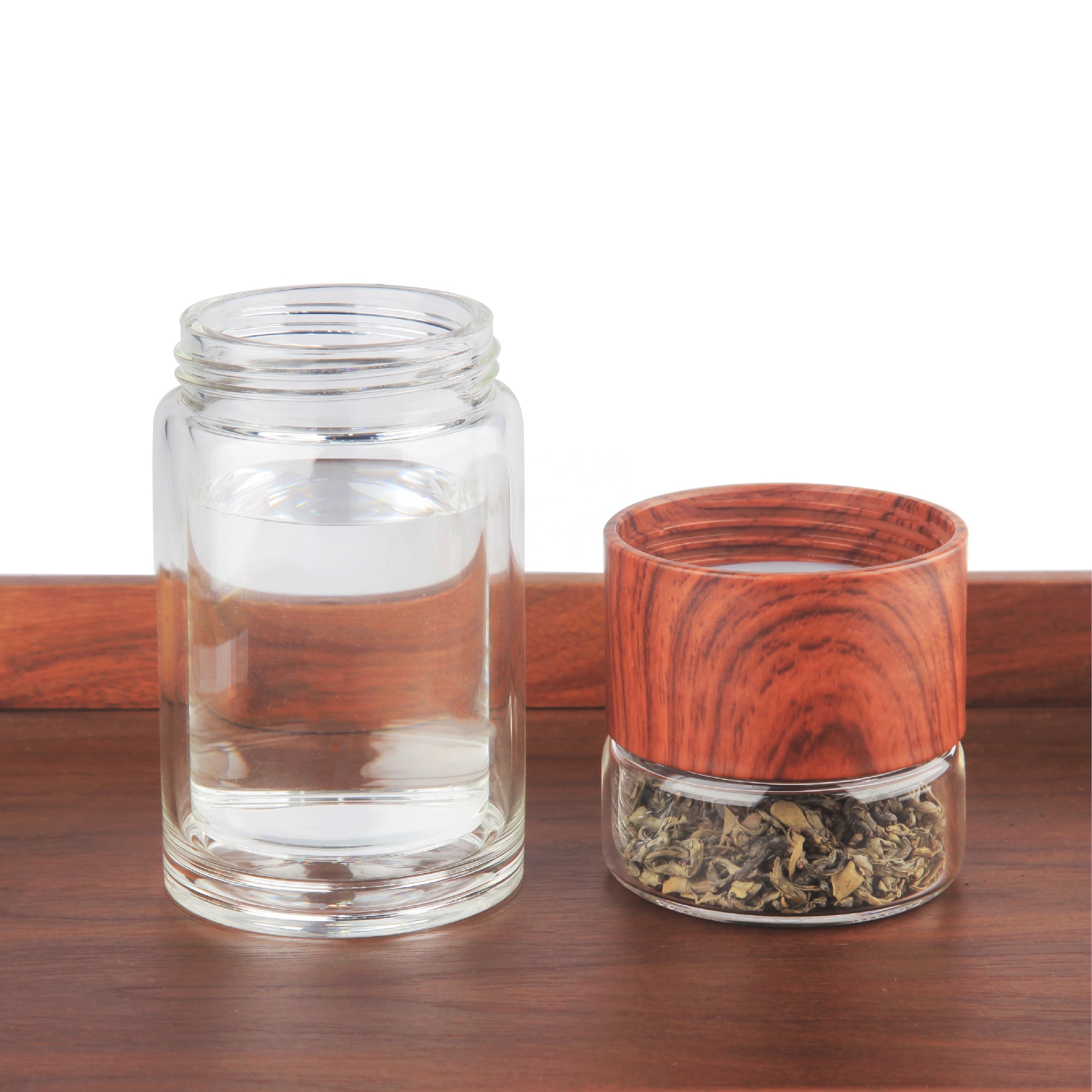 Outdoors high borosilicate double wall Glass mug with tea Infuser tea bottle glass water bottle