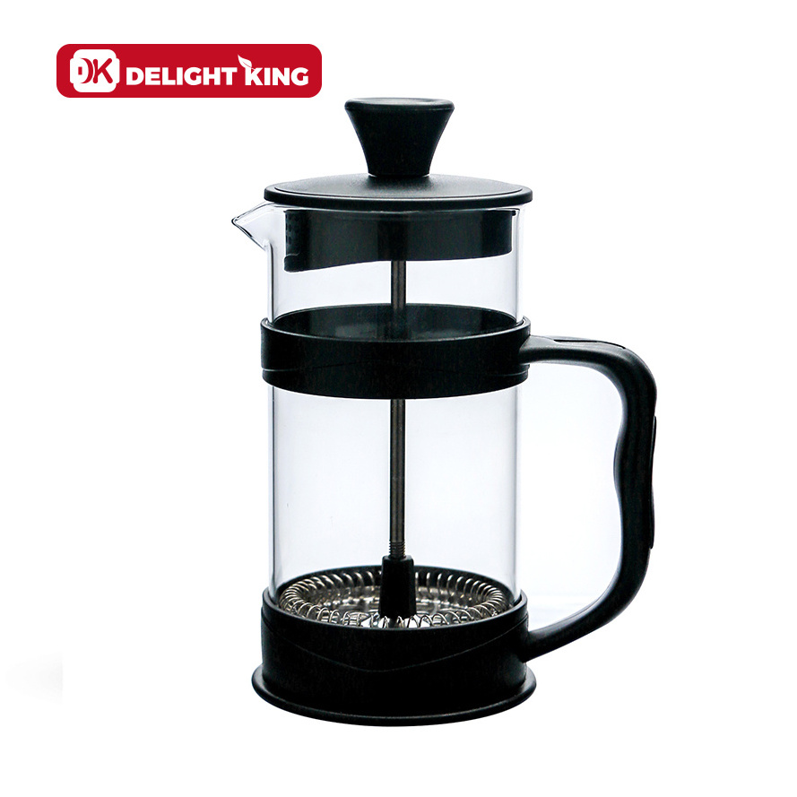 glass coffee server french press handle French press coffee maker pot plunger customized travel camping glass tea maker