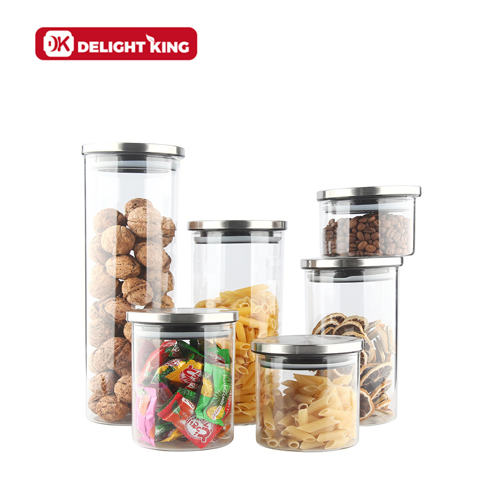 Super Quality Glass Storage Jar For Honey Jam Peanuts Spice Storage Bottle Storage Box Glass Jar With Stainless Steel lid