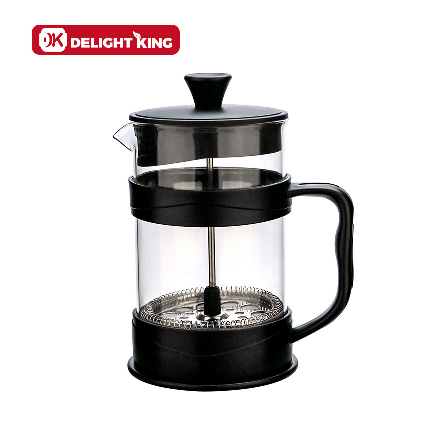 glass coffee server french press handle French press coffee maker pot plunger customized travel camping glass tea maker