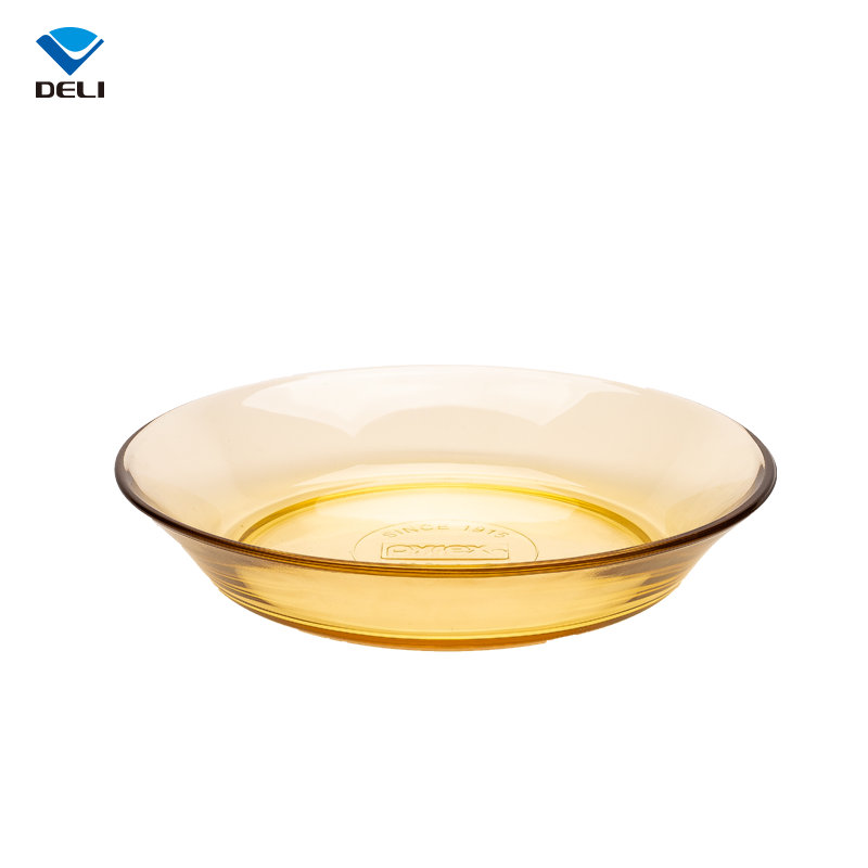 Home Glassware DELI 194mm 7.64inch Clear Wholesale Tempered Glass Fruit Plate for Dinner