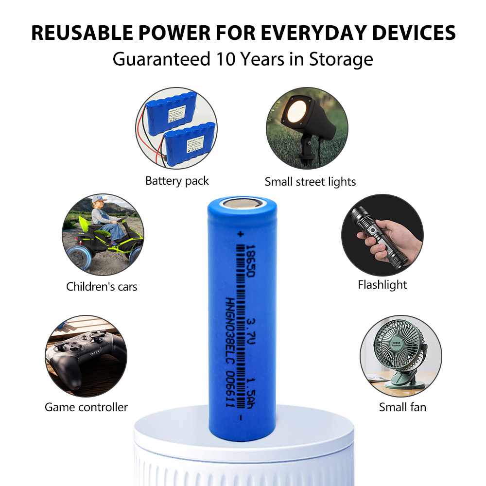 1500mah rechargeable lithium-ion flat top battery small fan electric toy car battery cylindrical charging lithium ion batteries