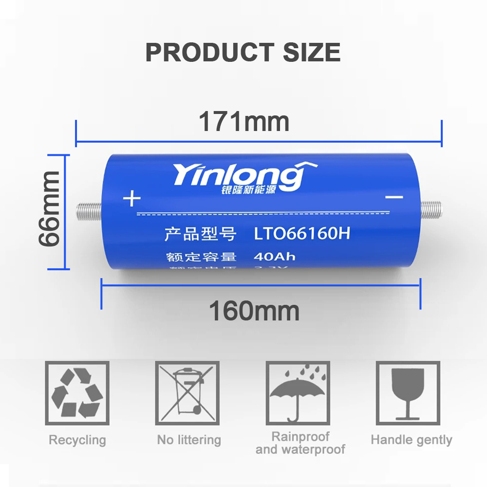 Original grade A Yinlong 66160 LTO 40ah 45ah Lithium titanate battery 2.3V Yinlong LTO for ESS CONTAINER