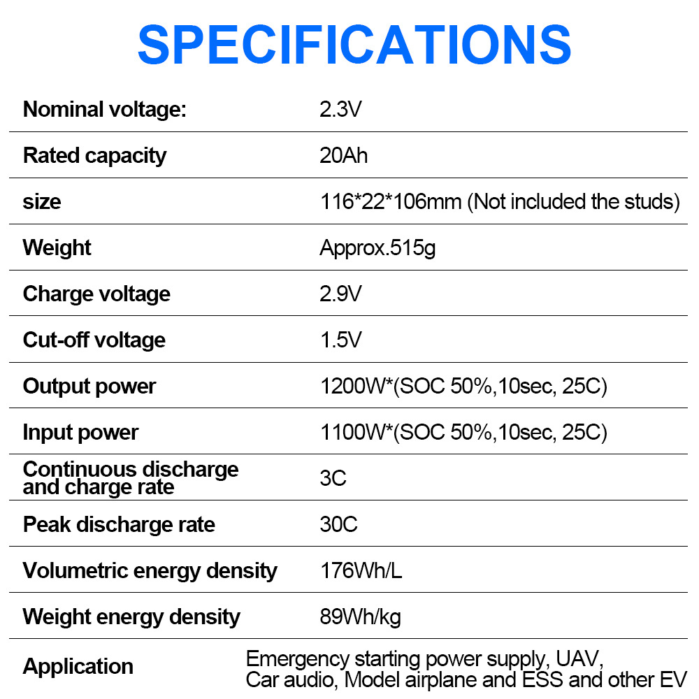 Toshiba 2.3V 20Ah Prismatic Grade A Lithium Titanate 23v 10ah scib lto max 750a discharge lto lithium titanate battery cell