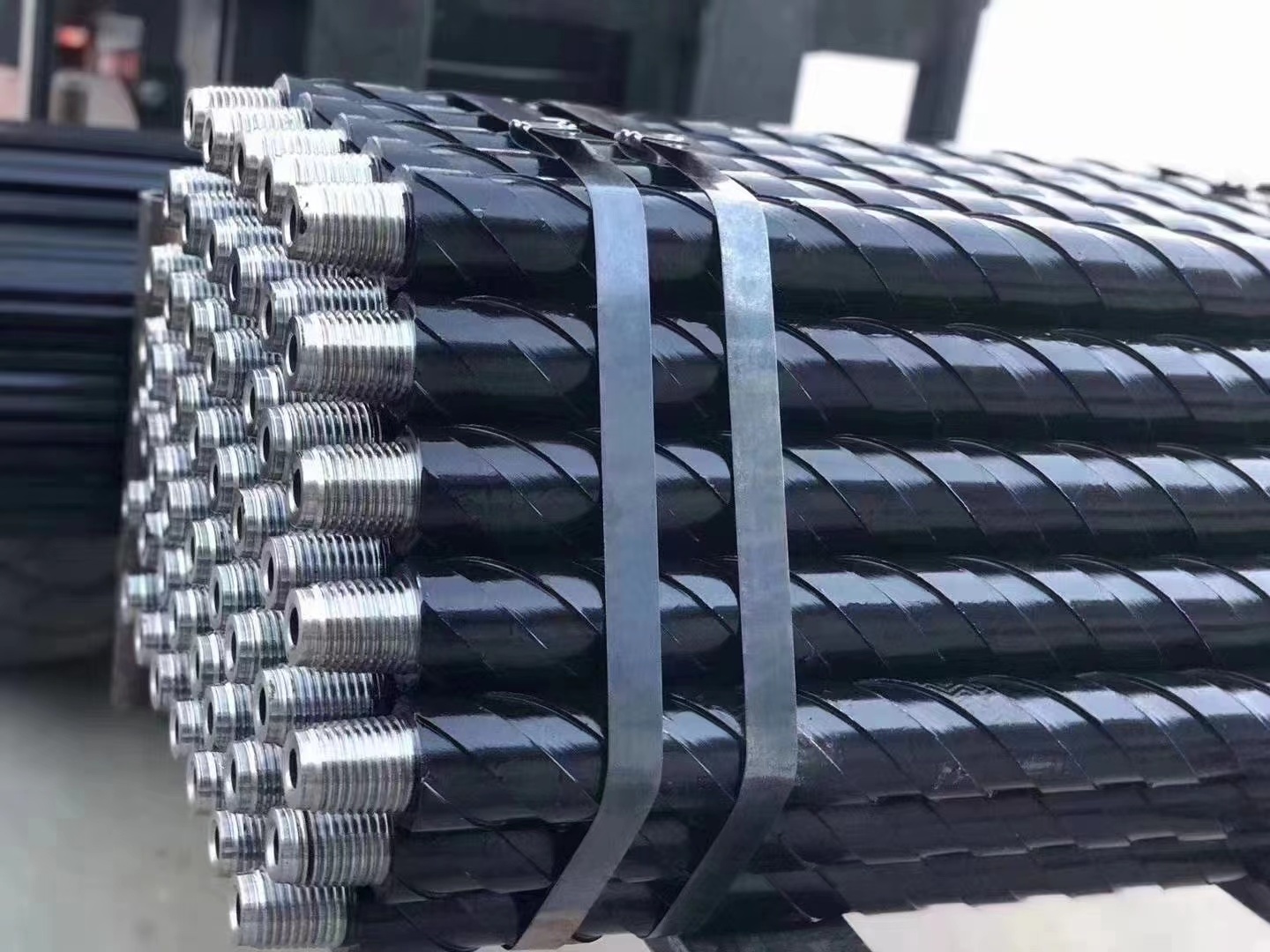 High quality fluted drill pipe coal mining groove twisted drill rod with high quality steel pipe for sale