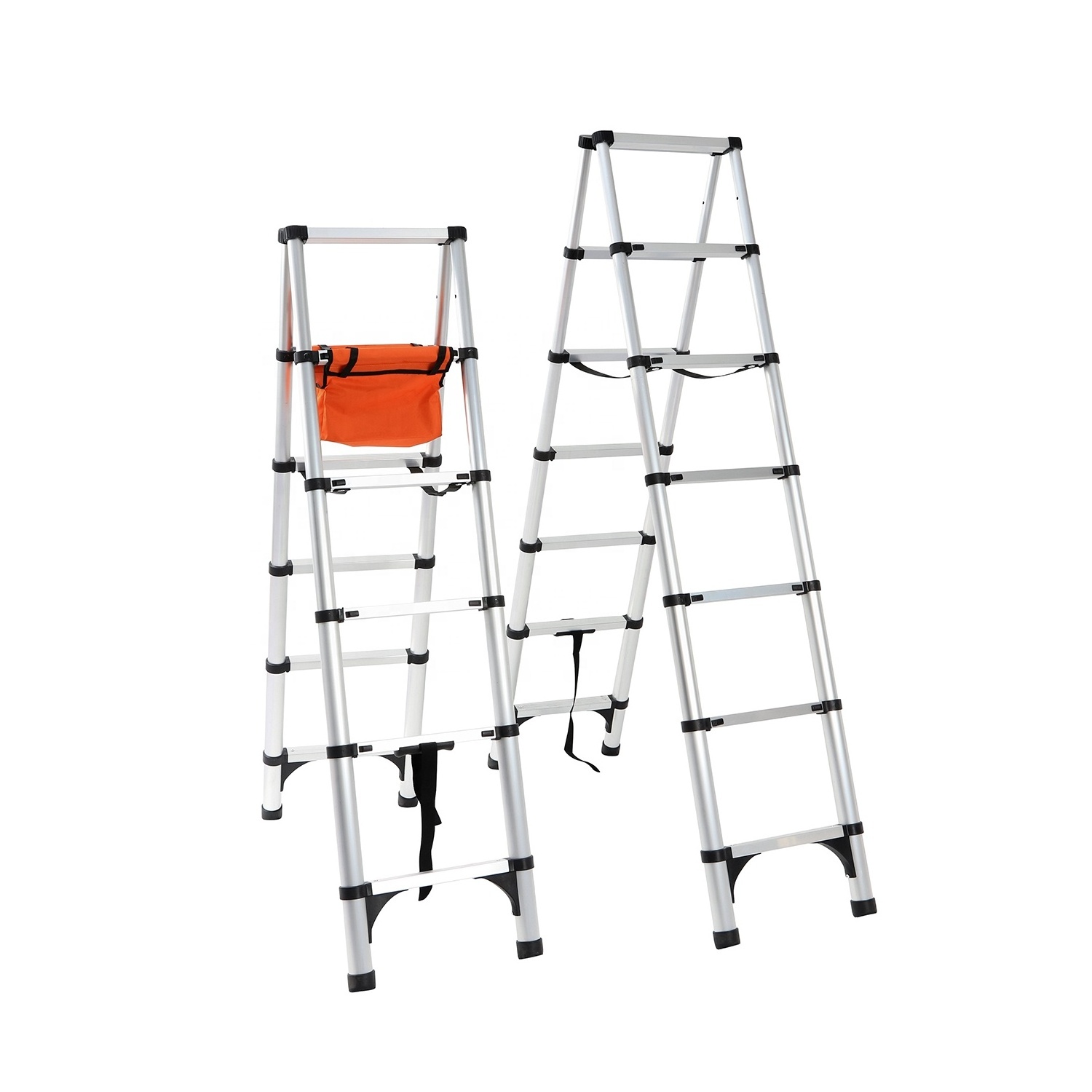 indoor double telescopic lightweight ladders with tools work bag