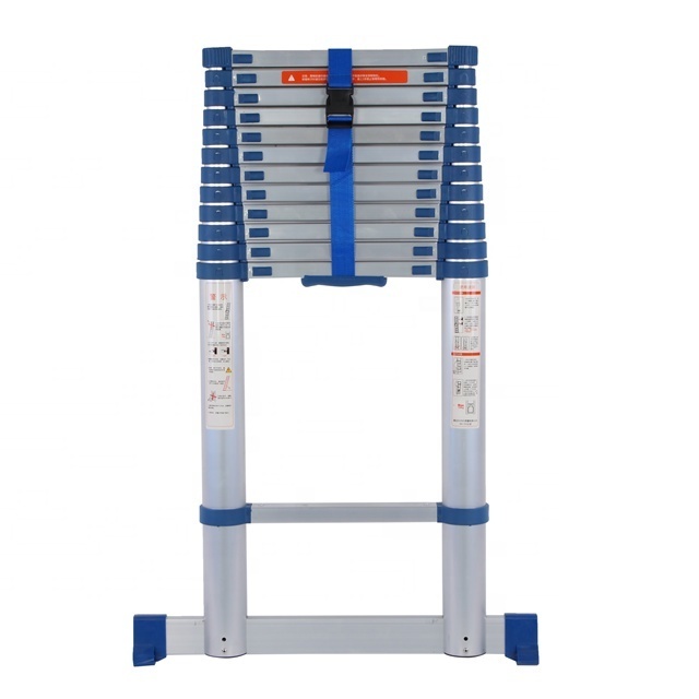 Deliladder blue plastic step by step telescopic ladder