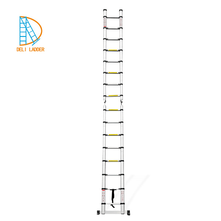 Deliladder 5.0M aluminium double multifunction telescopic ladder  EN131 CE