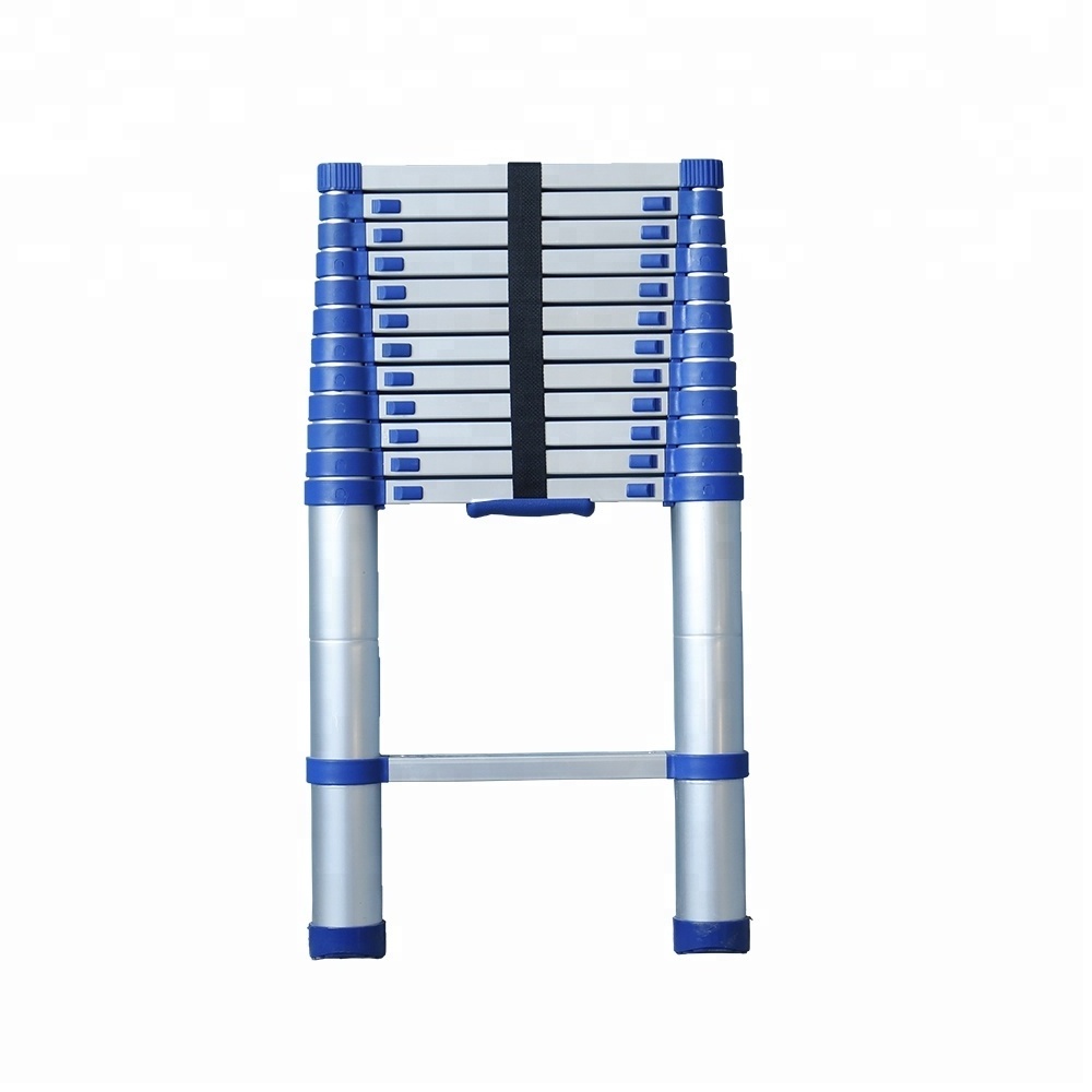 Deliladder blue plastic step by step telescopic ladder