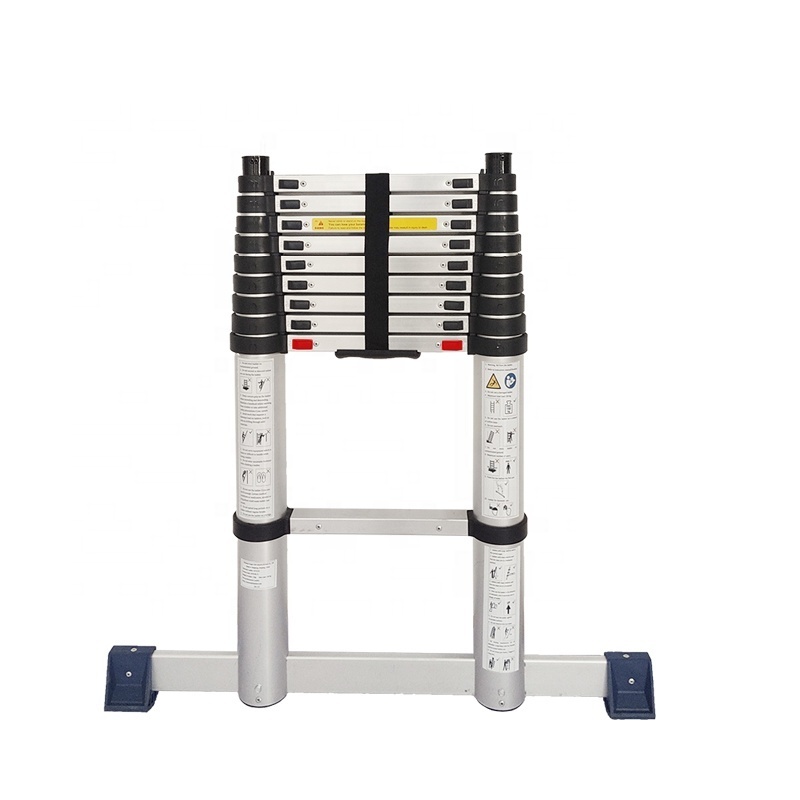 EN131-6 2.6m/3.2m/3.8m/4.1m/4.4m  soft close design step extension indoor telescopic ladder