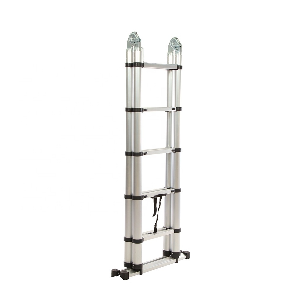 Aluminium telescopic ladder folding step EN131 soft close