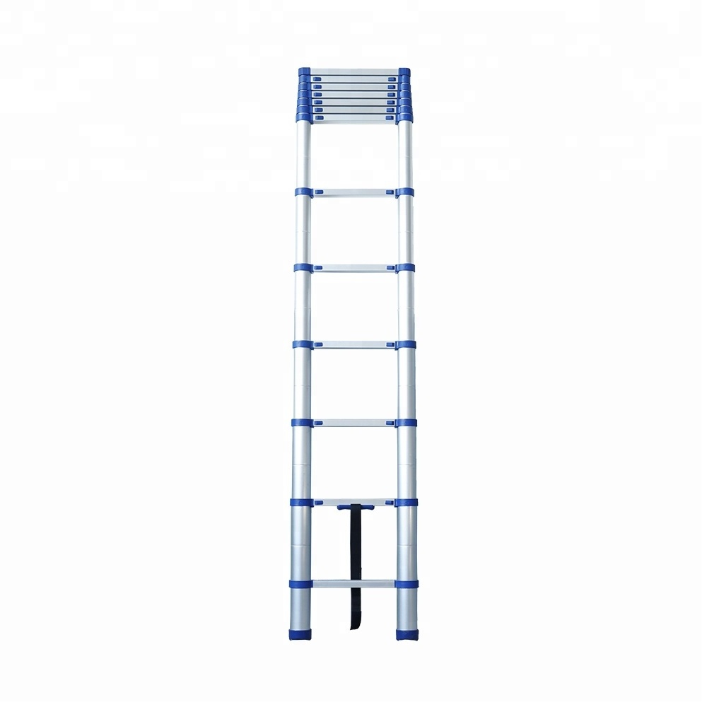 Deliladder blue plastic step by step telescopic ladder