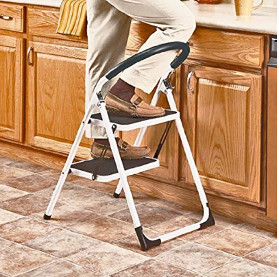 hot sale 3 leg steel step ladder, step portable steps with handrail