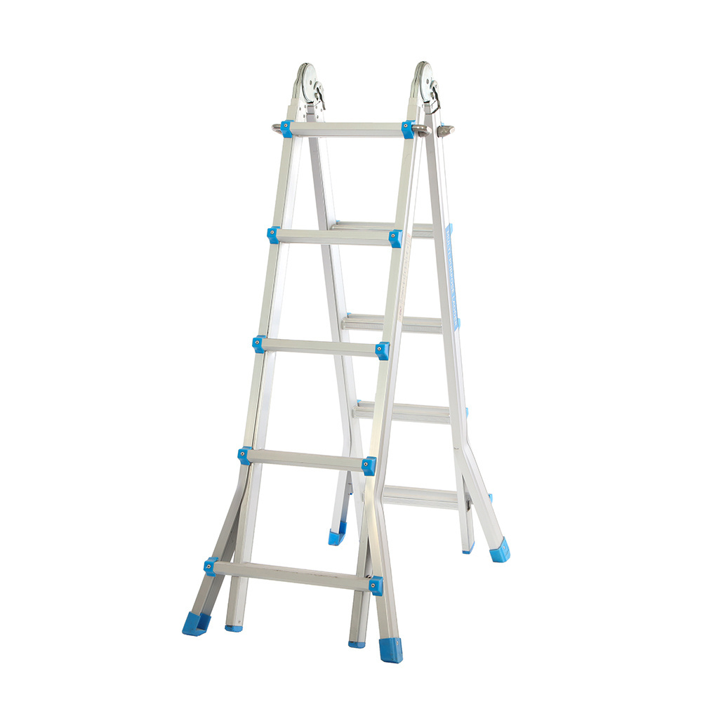 Multi Purpose Aluminium Ladder, Platform Plates, Extension Step Ladder Heavy Duty Scaffold Ladder for Home Outdoor Work 330LBS C