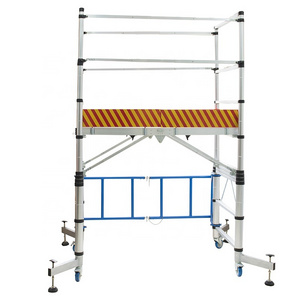 New design adjustable platform height easy to transportation and storage telescopic folding aluminium scaffolding