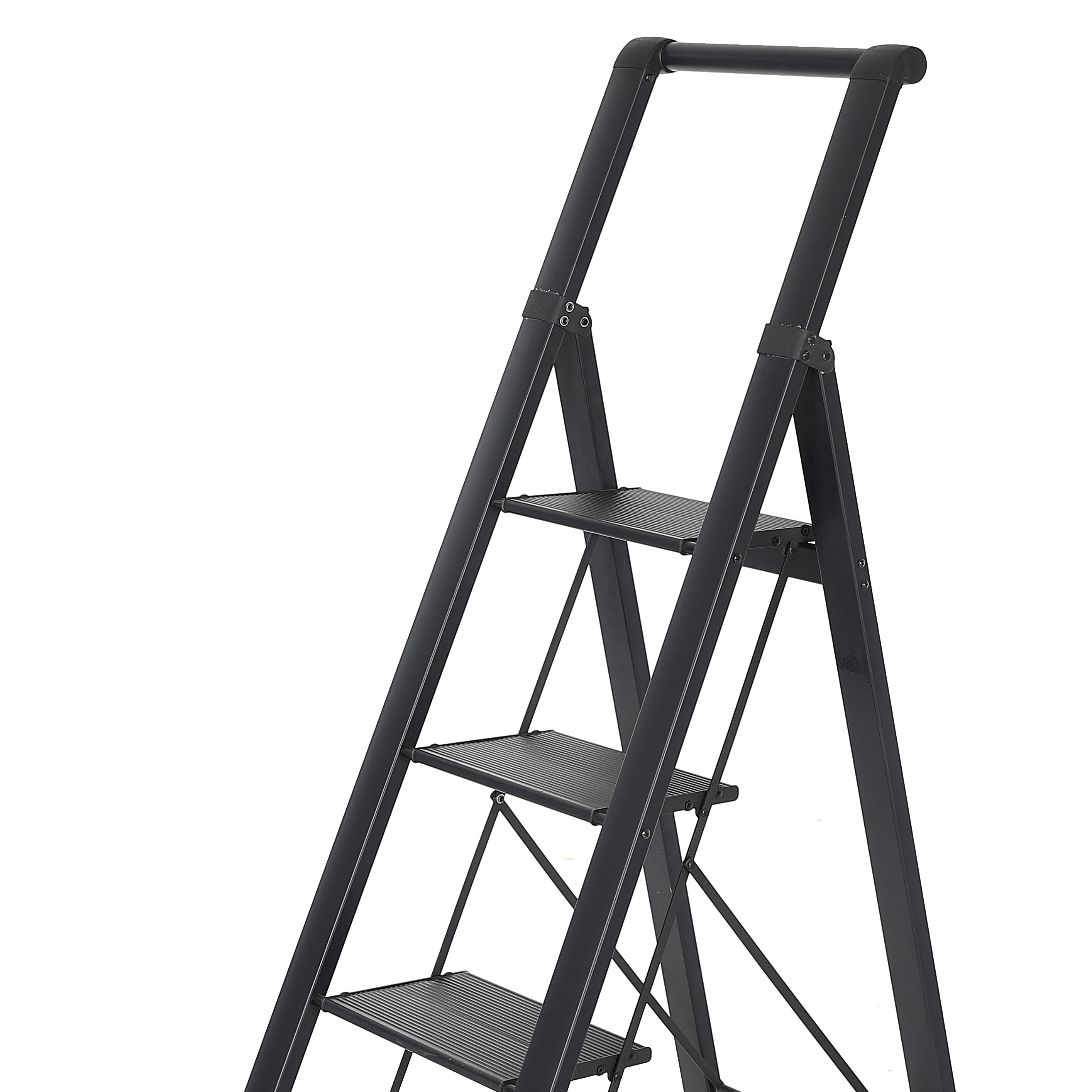 Aluminum lightweight  5 Step Ladder Folding Step Stool with Convenient Handgrip Stepladders with Anti-Slip Wide Pedal