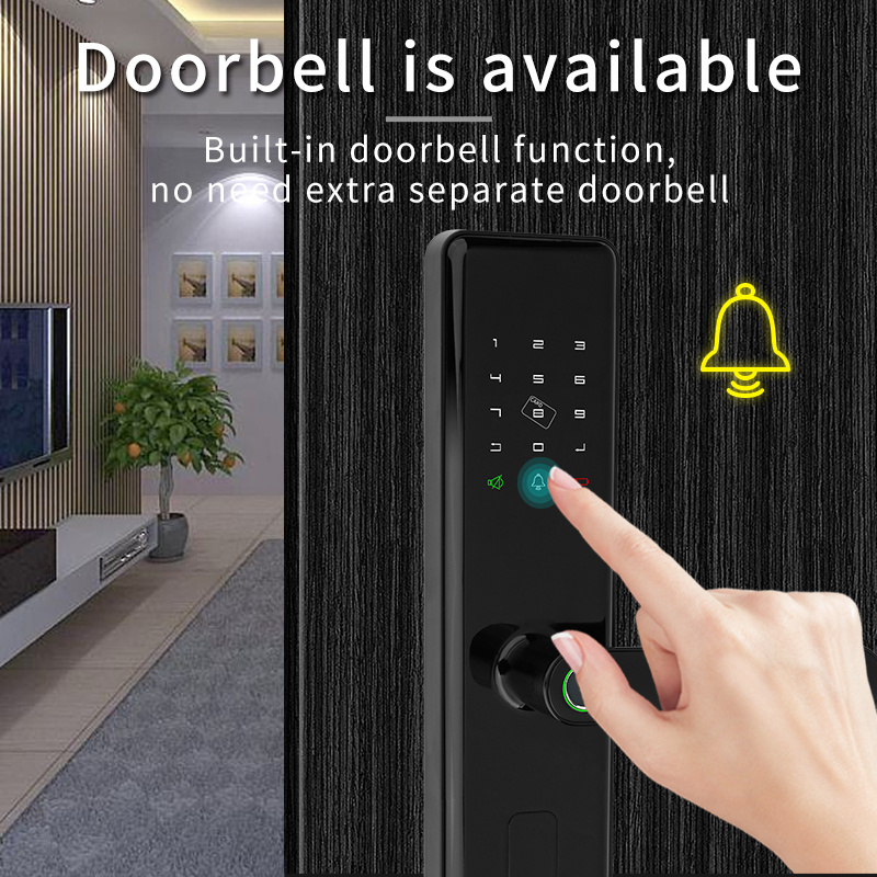 D.DELI OEM Smart Home Tuya TTLock APP Fingerprint Door Lock Bluetooth WiFi Control Smart Digital Door Lock with Doorbell