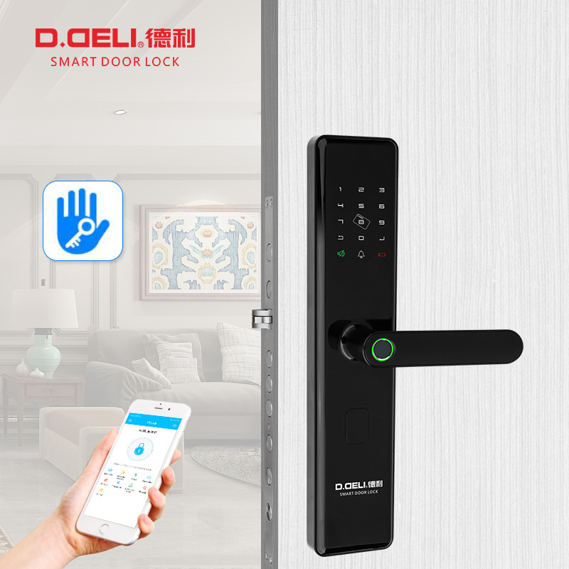 D.DELI hotel ttlock bluetooth remote smart fingerprint lock gate security intelligent electronic digital smart door lock