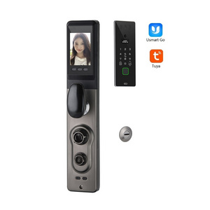 D.DELI Smart WiFi APP Intelligent Armoured Door Lock Security Front Door 3D Face Intercom Smart Locks with Camera