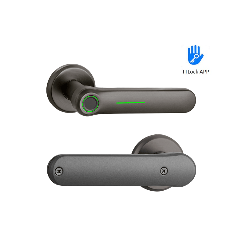 D.DELI Smart Indoor Bedroom Handle Lock WiFi TTLock Smart Wooden Door Lock Fingerprint Bluetooth APP Intelligent Lock