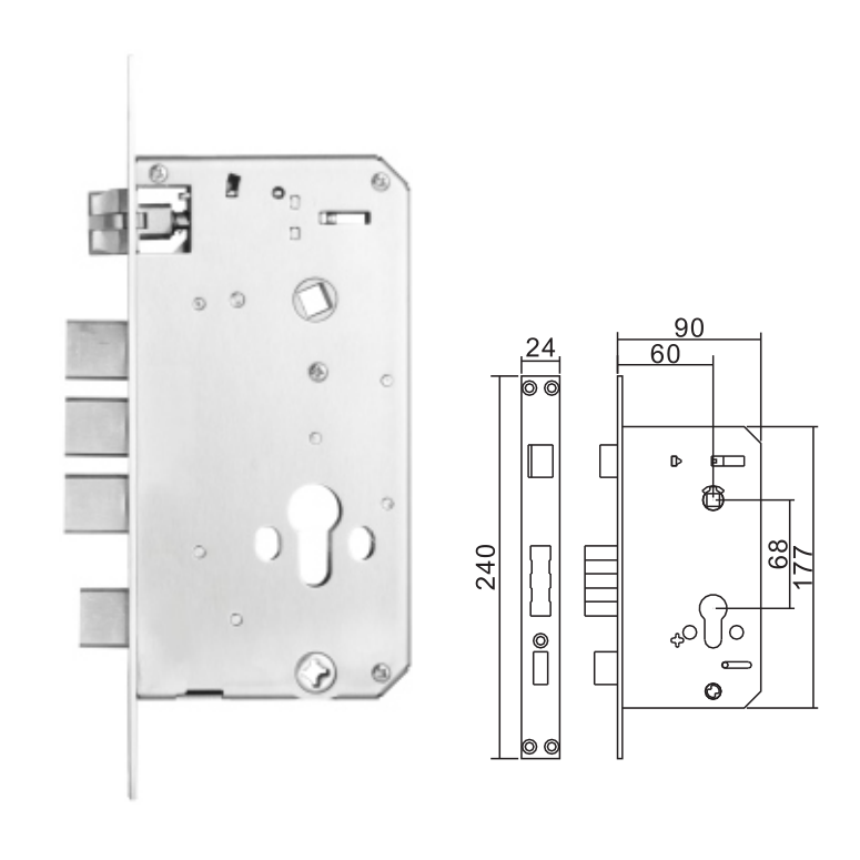 6068 lock mortise double fast anti-theft lock body large cylinder SUS material high quality mortise